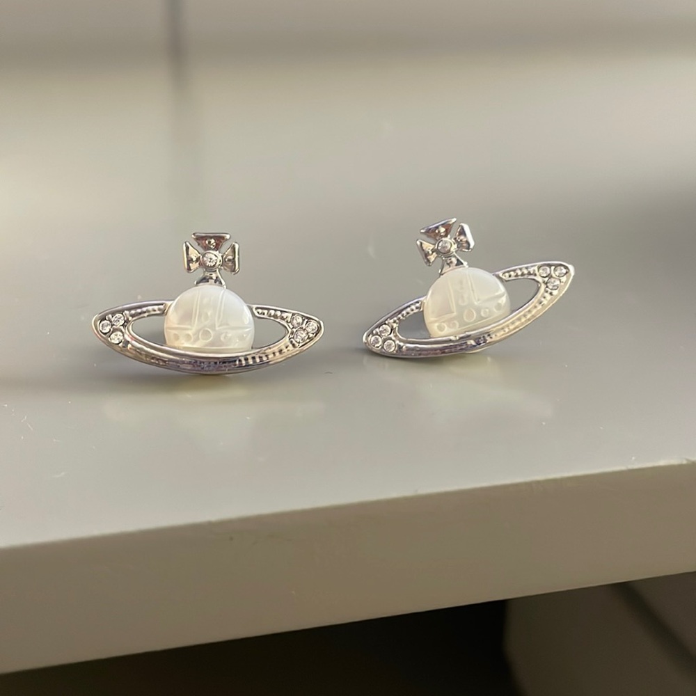 clear vivienne westwood orb earrings